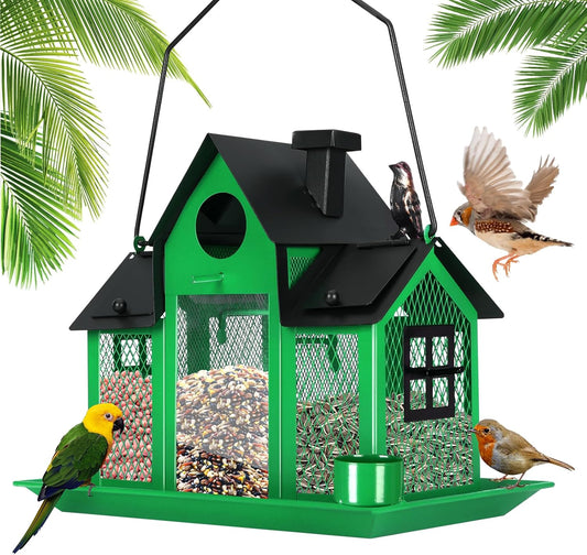 Solar Bird Feeders House for Outside with Large Capacity Design