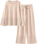 Womens 2 Piece Oversized Knit Sweater Set - Cozy Weekend Wear