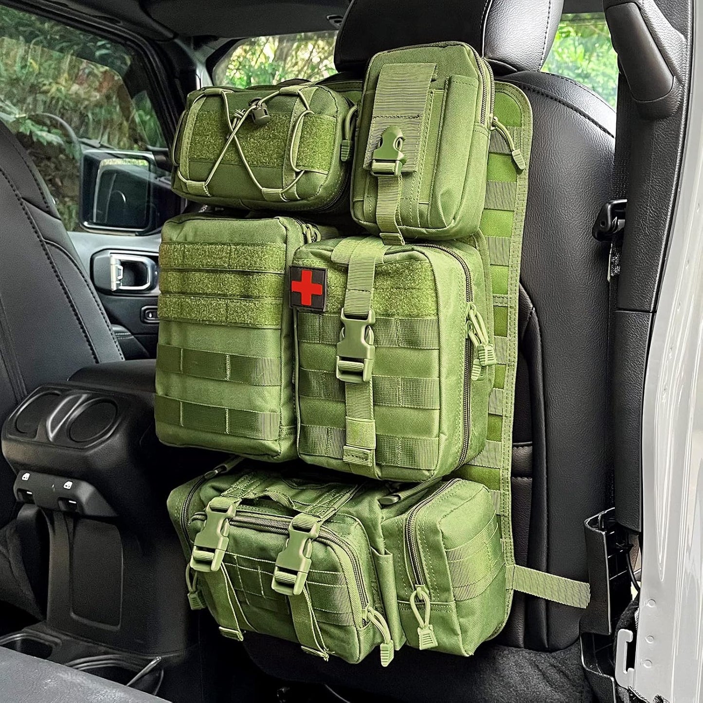 MAIKER Tactical Car Seat Back Organizer with Molle Pouches