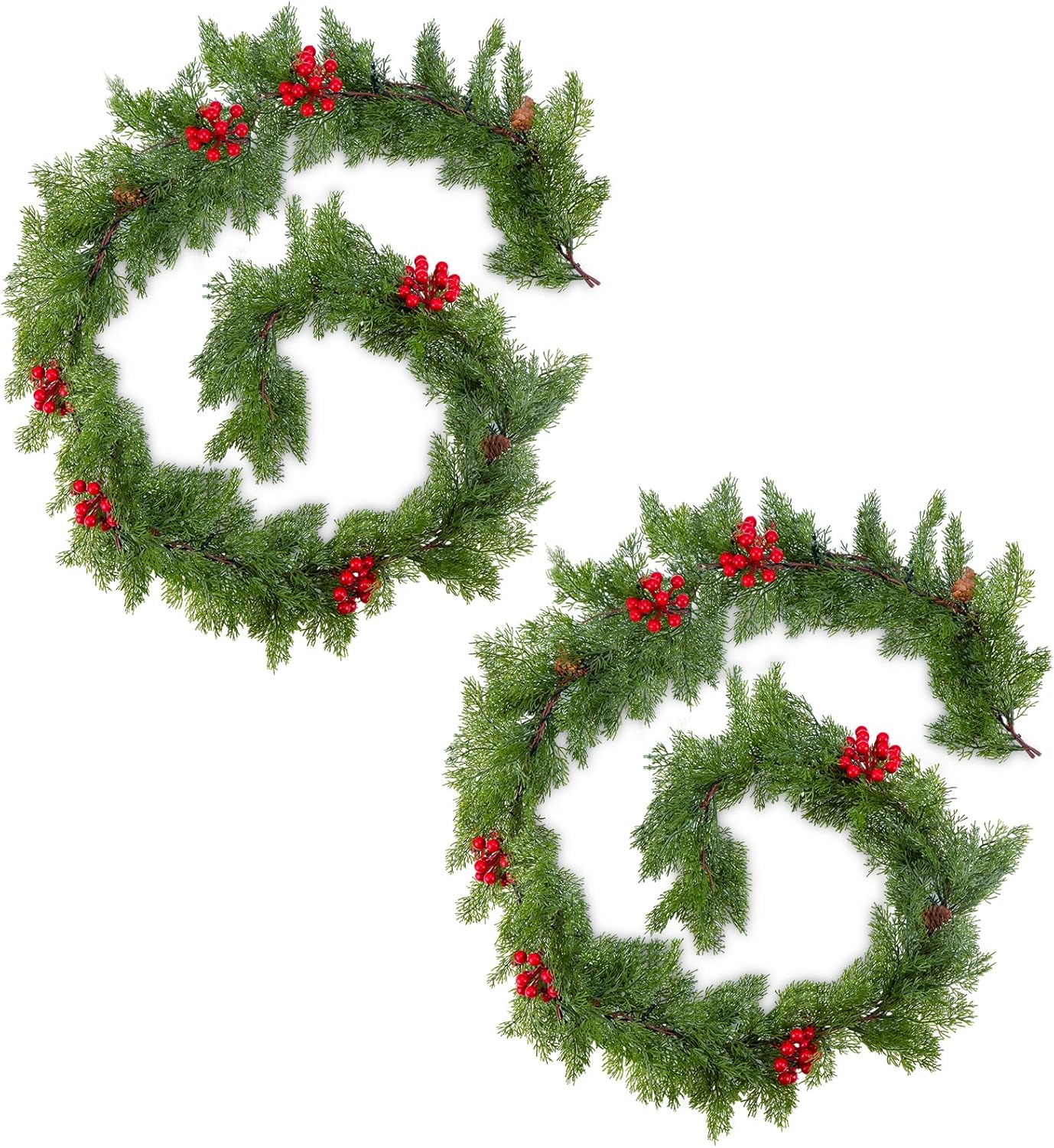 6FT Christmas Garland with LED Lights for Holiday Decor