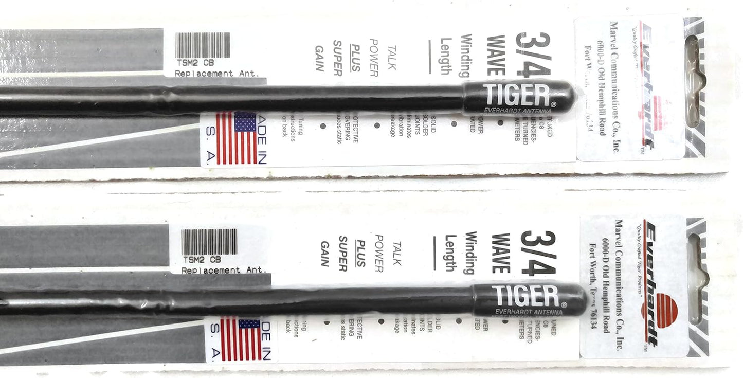 Lot of 2 Everhardt TSM2-B 3/4 Wave 2 ft Fiberglass Antenna