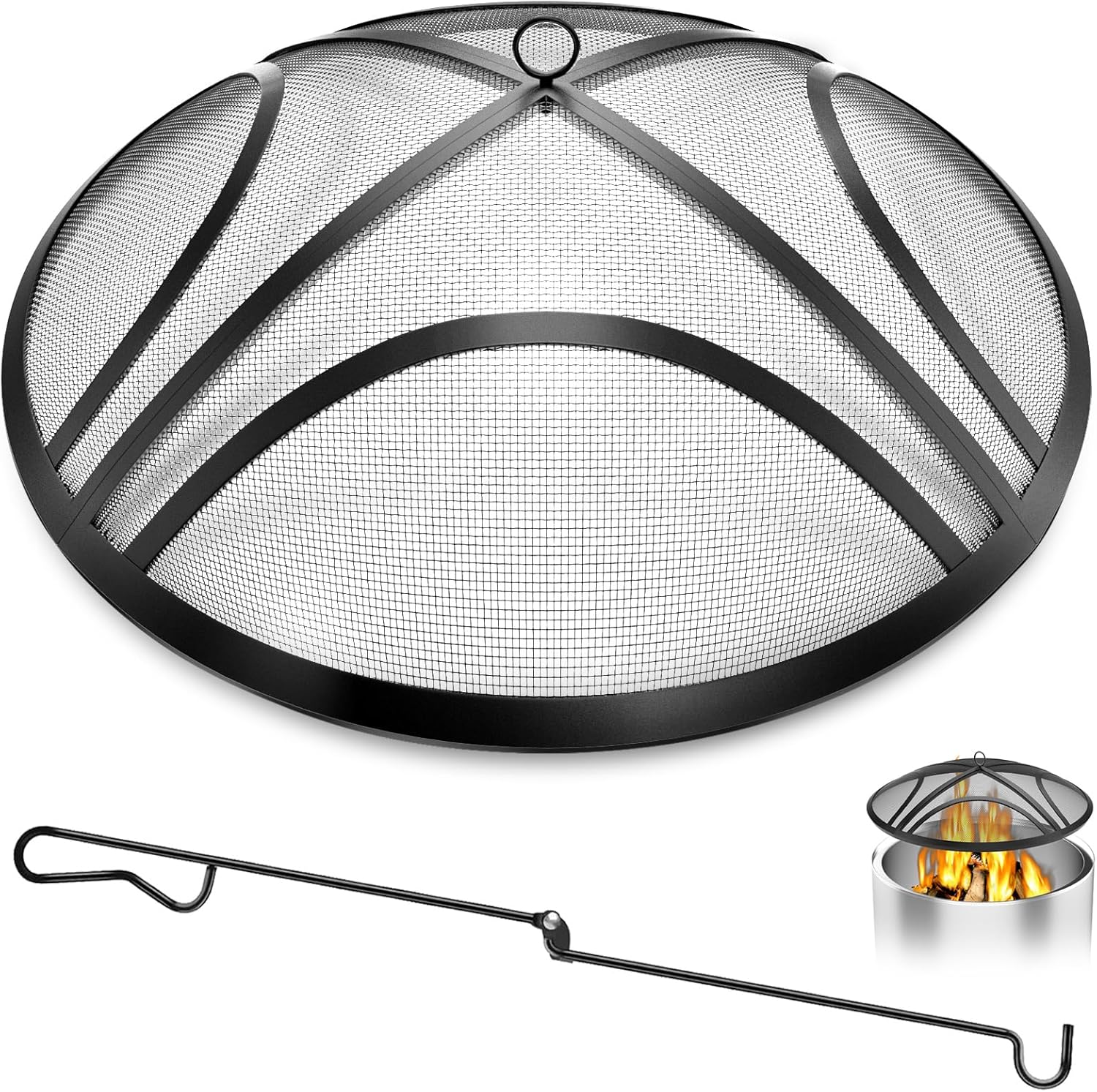 40 Inch Heavy-Duty Fire Pit Spark Screen for Outdoor Fun