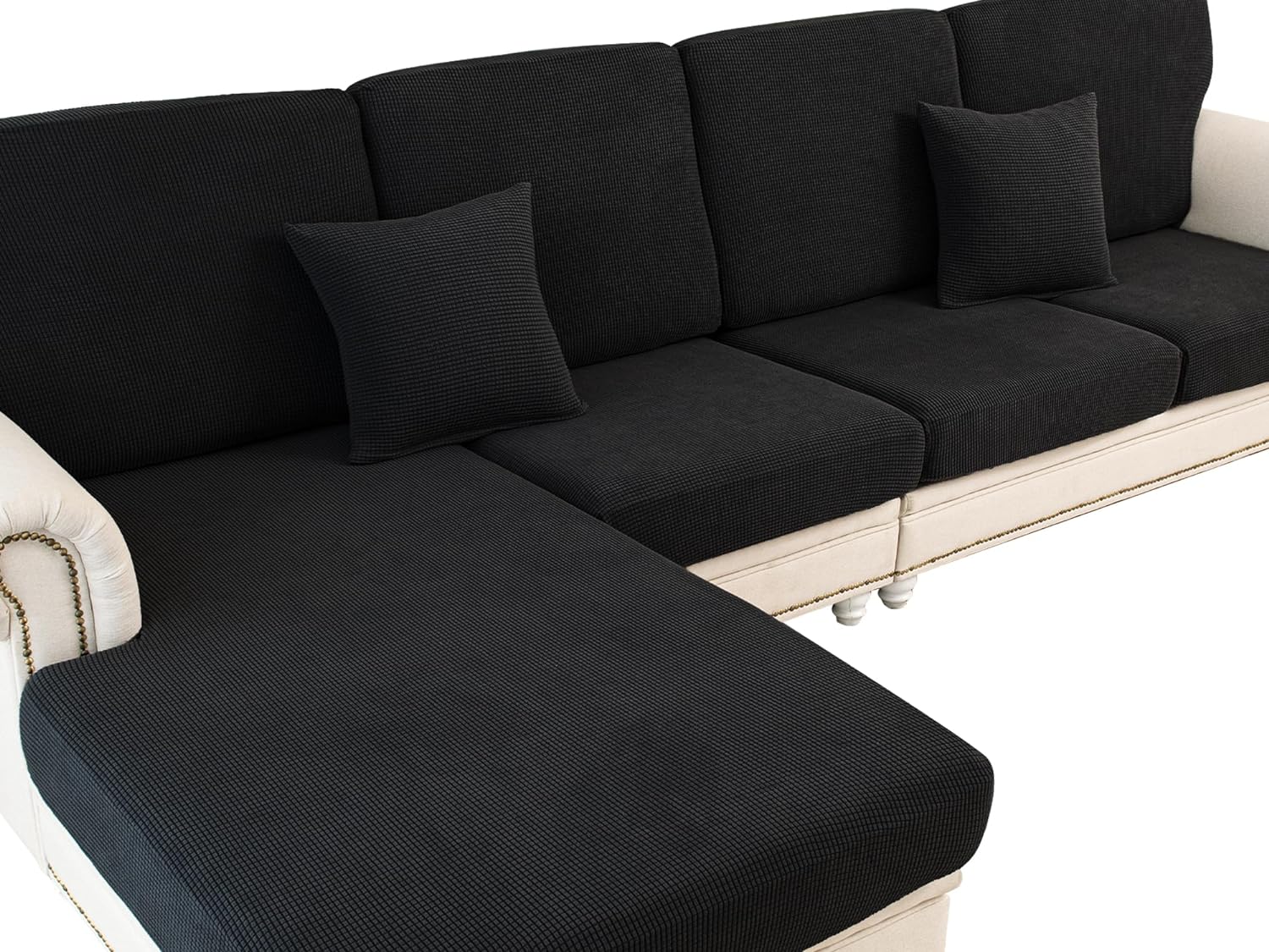 Couch Cushion Covers for Sectional Sofa L Shape Washable Slipcovers