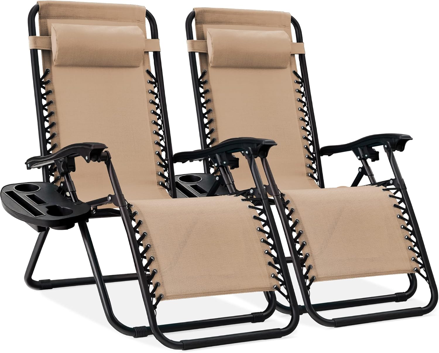 Adjustable Steel Mesh Zero Gravity Lounge Chairs with Pillows