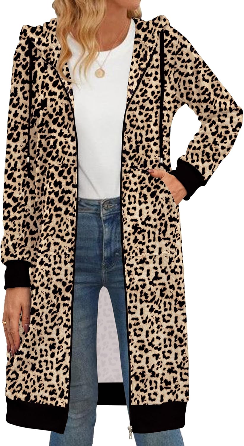 Zeagoo Women's Zip Up Hoodies - Oversized Fleece Long Tunic