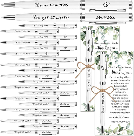 100 Sets Wedding Favors for Guests with Pens and Thank You Cards