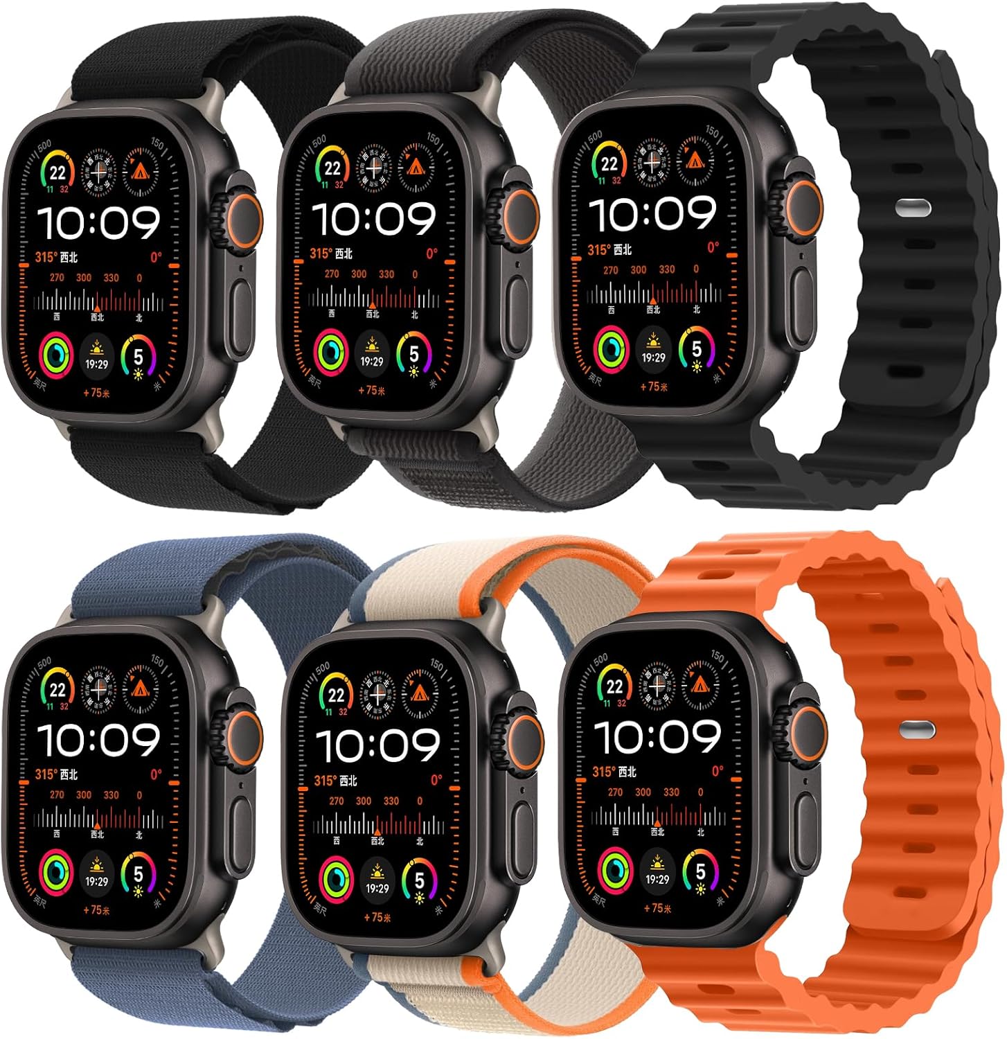 6 Pack Ultra Sports Bands for Apple Watch