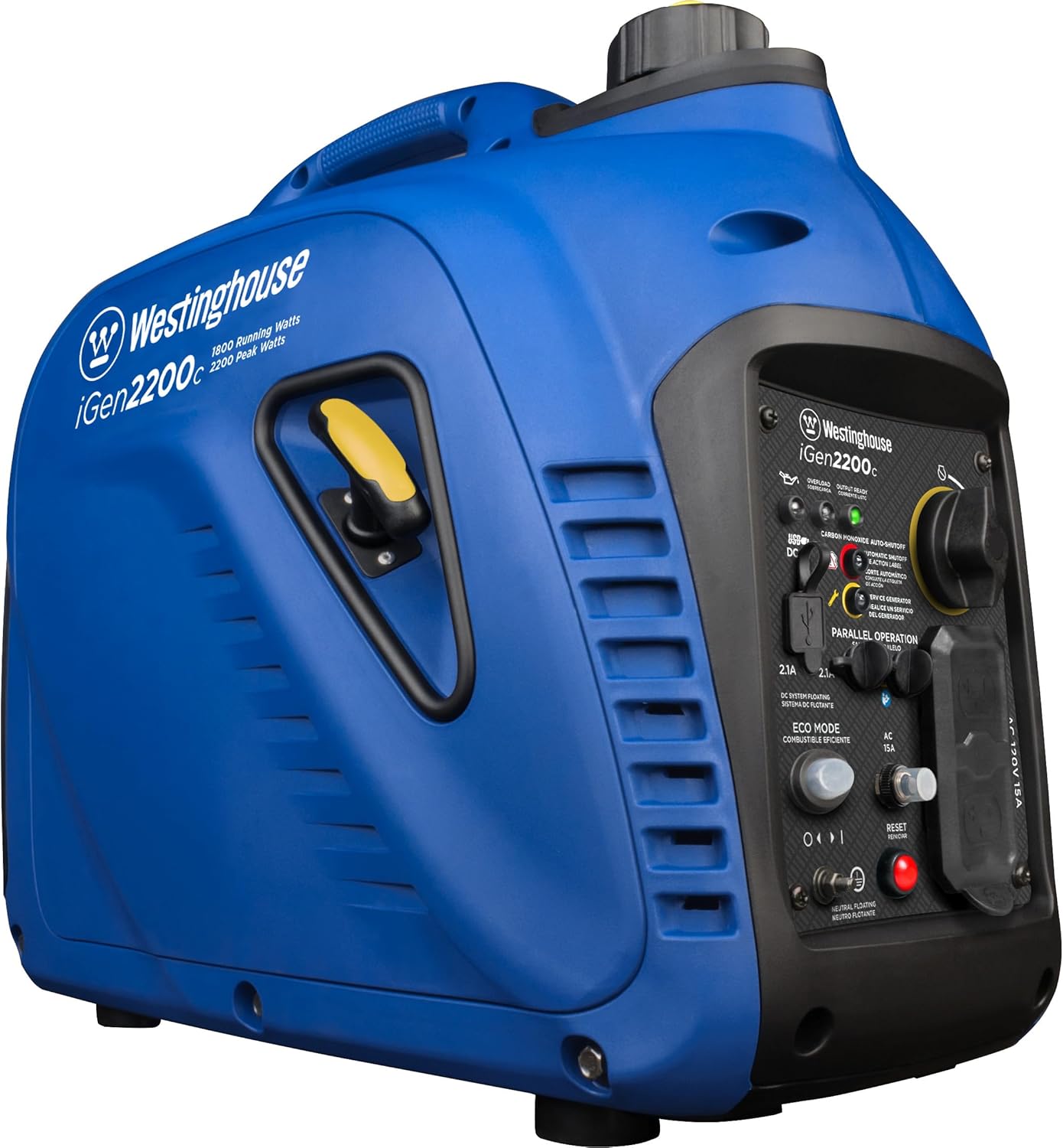 Super Quiet 2200W Inverter Generator - CO Sensor, Lightweight