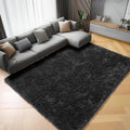 ONASAR Black Area Rug 5x8 Fluffy Shaggy Rug - Soft, Washable Comfort