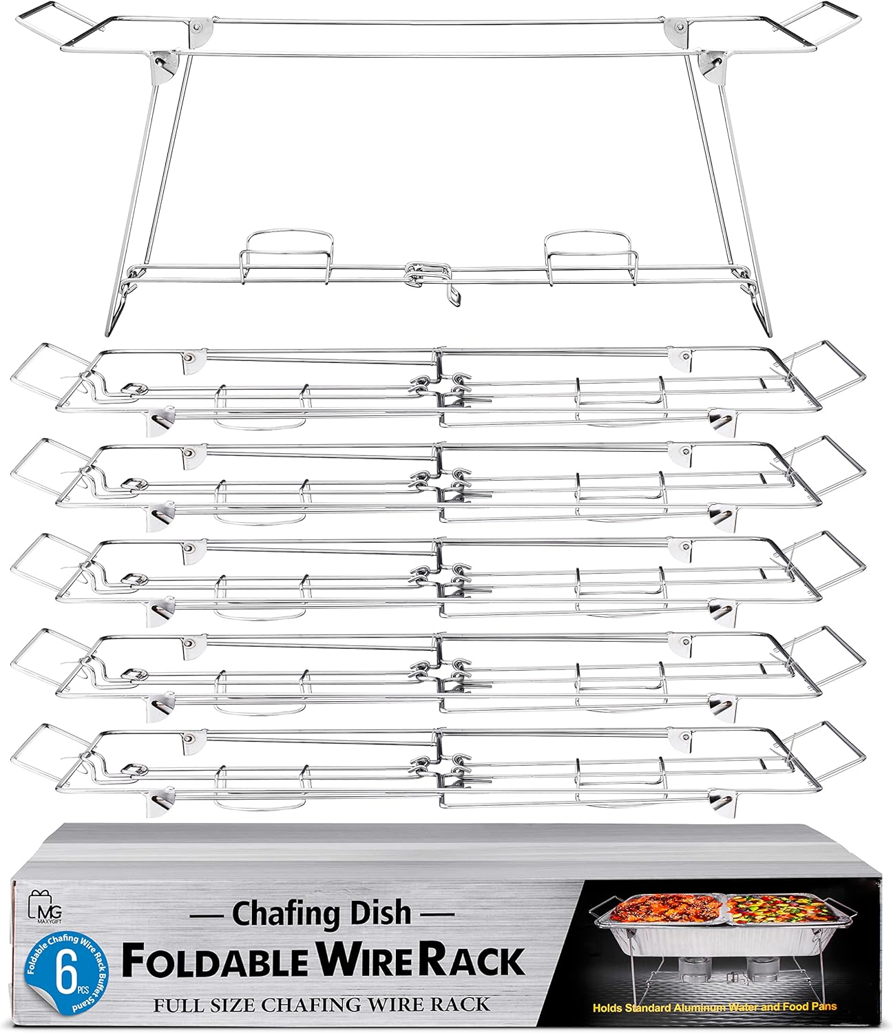 Foldable Chafing Wire Rack Buffet Stand for Events and Parties