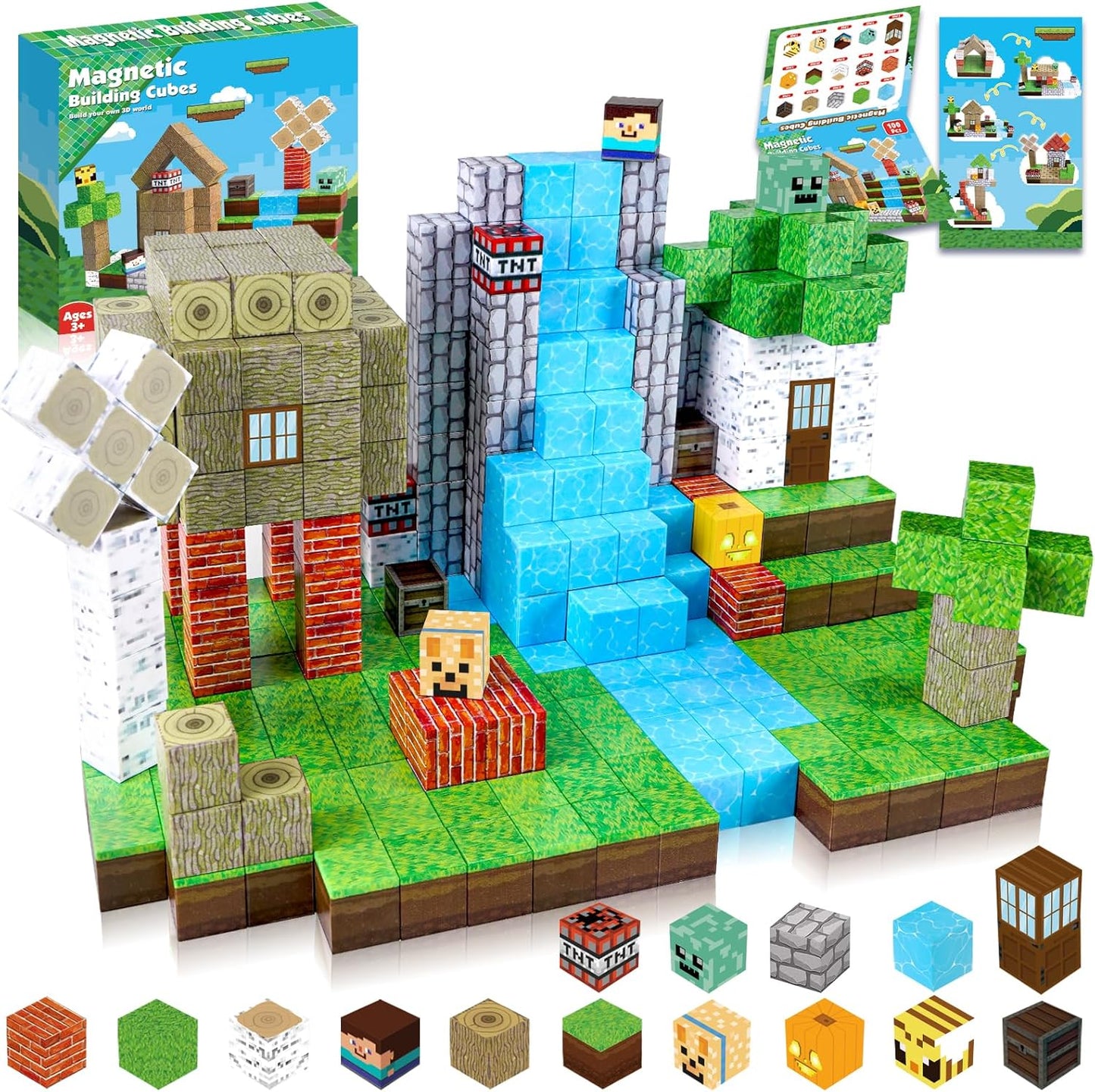 Build a Magnetic Forest World - 100PCS Cube Set for Kids