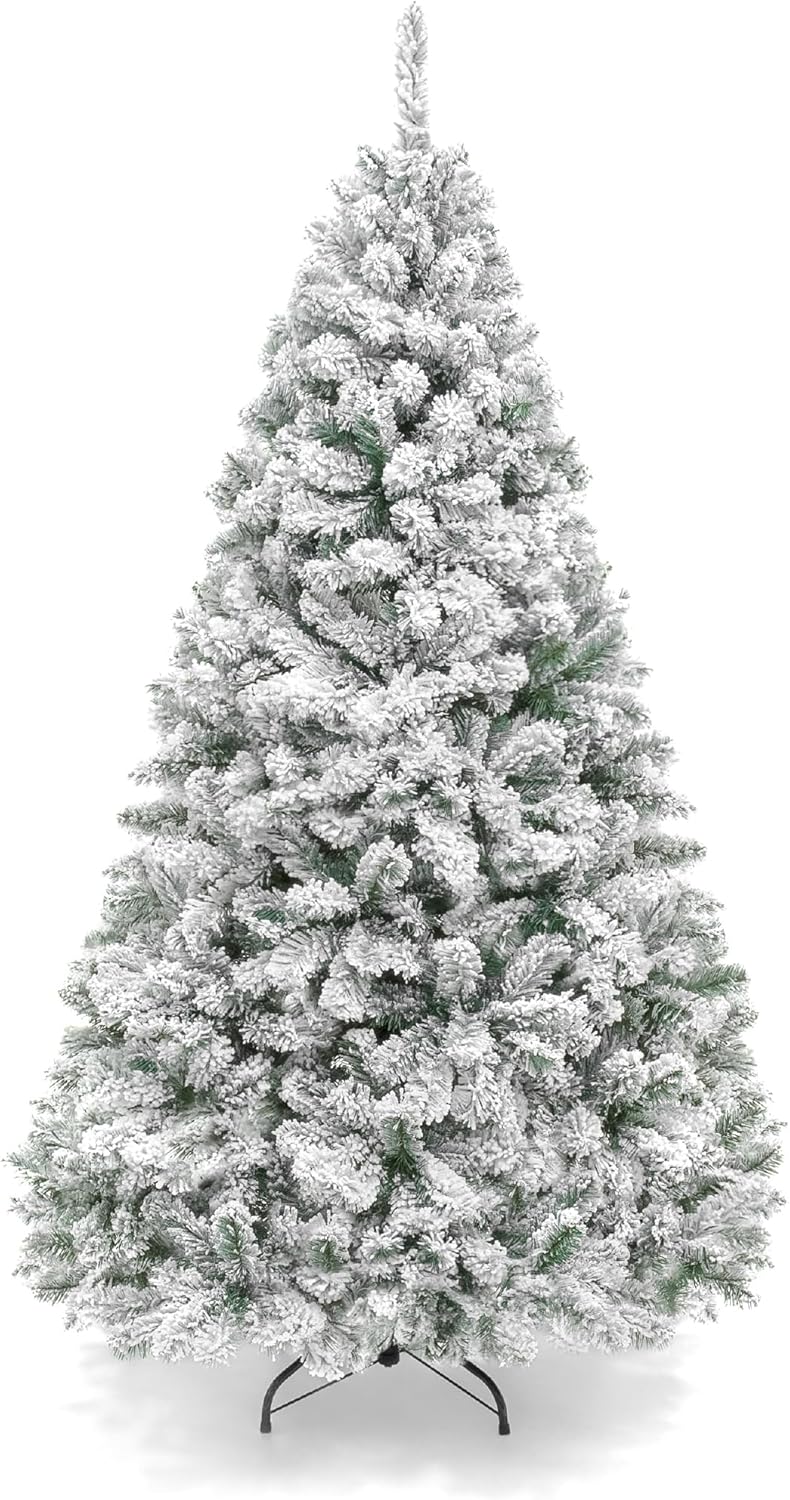 Artificial Flocked Christmas Tree - 6ft Premium Holiday Decor