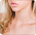 Box Chain Choker Necklace Gold Filled or Sterling Silver - Delicate
