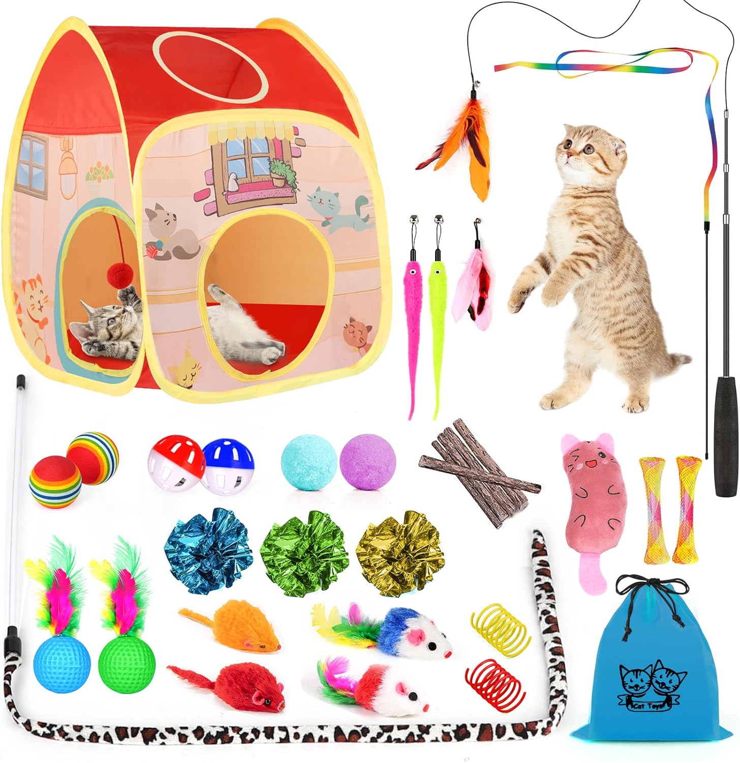 Interactive Cat Toys Set - 34Pcs ANJIME