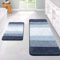OLANLY Bathroom Rug Set 2 Piece - Plush Microfiber Bath Mats, Dark