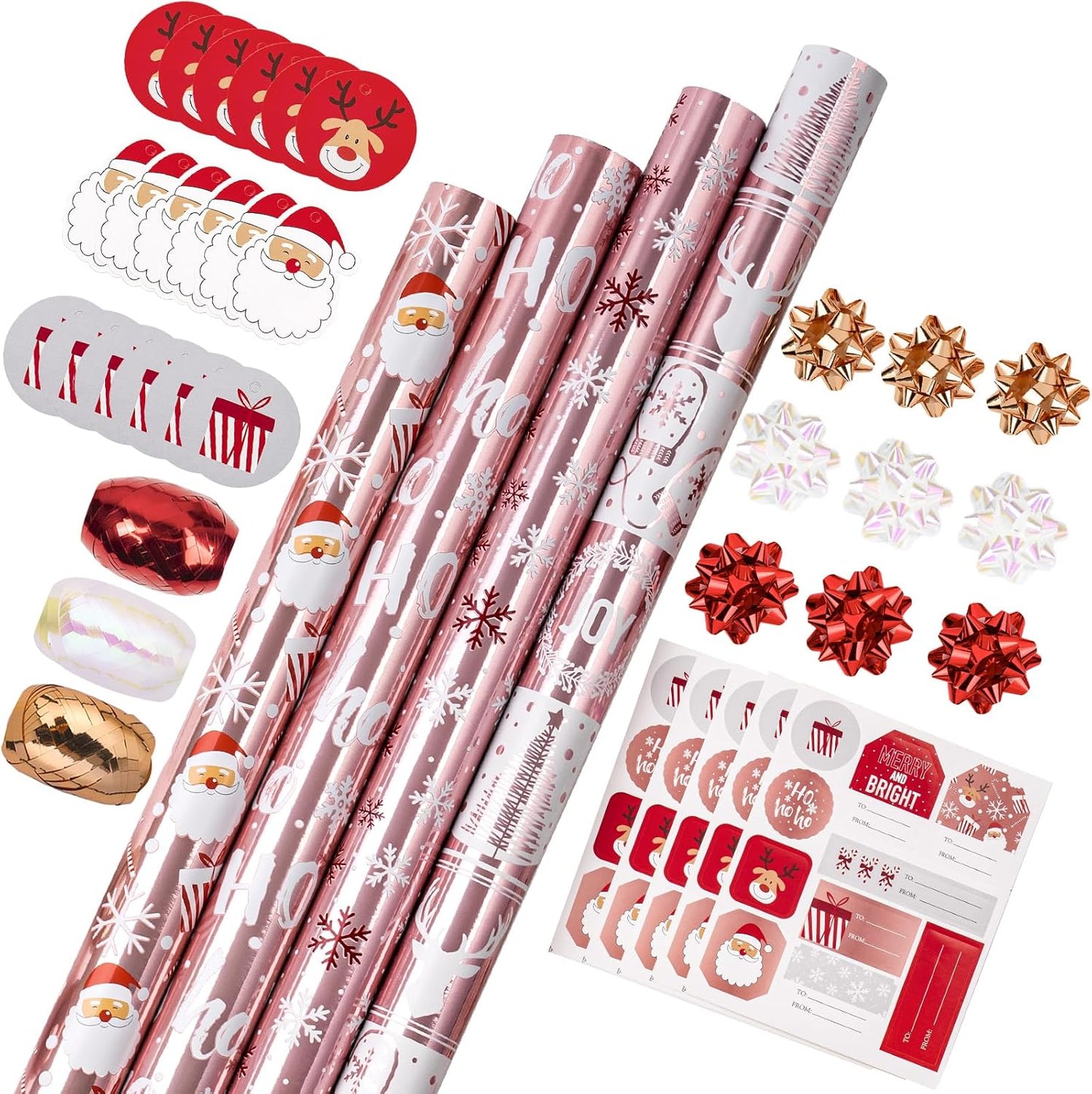 WRAPAHOLIC Christmas Wrapping Paper Set for Festive Gifting
