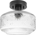 DSMJFU Semi Flush Mount Ceiling Light - Vintage Clear Glass Fixture