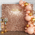Qcity Rose Gold Shimmer Wall Backdrop 36PCS - Sparkling Photo Wall