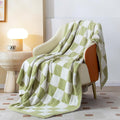 SeaRoomy Checkered Blanket Queen Size - Ultra Soft Reversible Throw