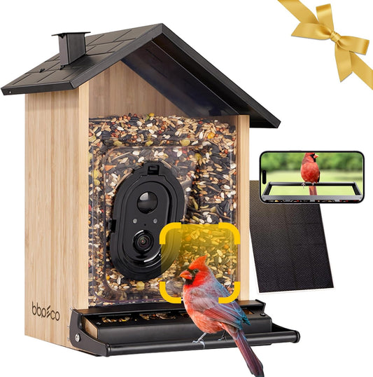 AI Bird Feeder with Camera & Solar Power - Secure & Smart!