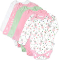 HonestBaby baby-girls 5-pack Long Sleeve Bodysuits - Soft Organic gots