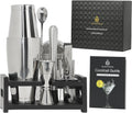 Premium 12-Piece Cocktail Shaker Set with Bamboo Stand