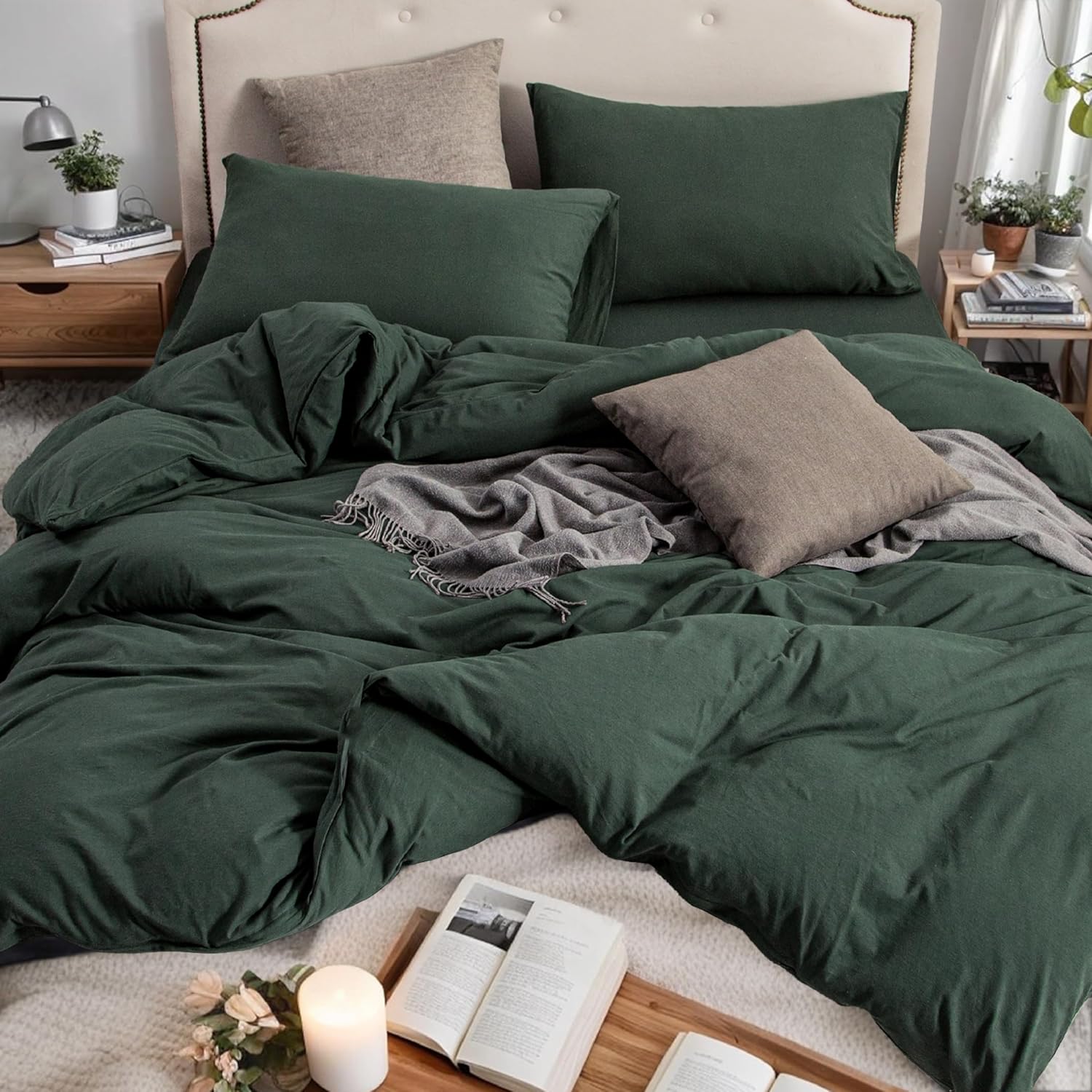 PURE ERA Jersey Knit Duvet Cover Set for Cozy Twin Bedding