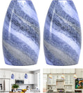 Ocean-Blue Gradient Glass Pendant Shades -2 Pack - Hand-Blown Seascape