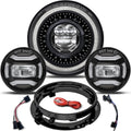 7 in LED Headlight Motorcycle Kit - 1000% Brighter Halo DRL