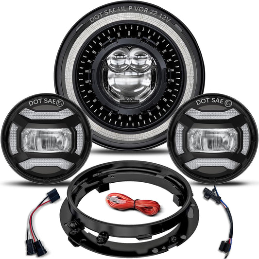 HWSTAR 7 inch LED Headlight Kit for Harley Davidson Motorcycles