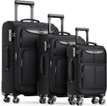 SHOWKOO Luggage Sets 3 Piece Softside Expandable Spinner - Lightweight