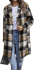 PRETTYGARDEN Women Plaid Shacket Jacket in Khaki - Trendy Fall Layer