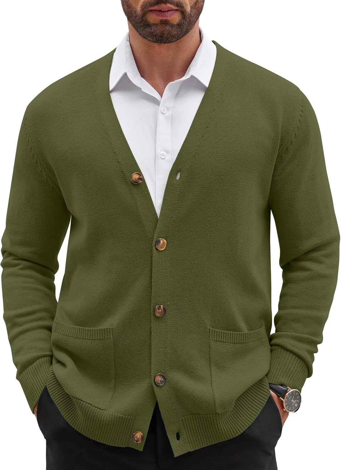 COOFANDY Men's Cardigan Sweater for Stylish Casual Wear