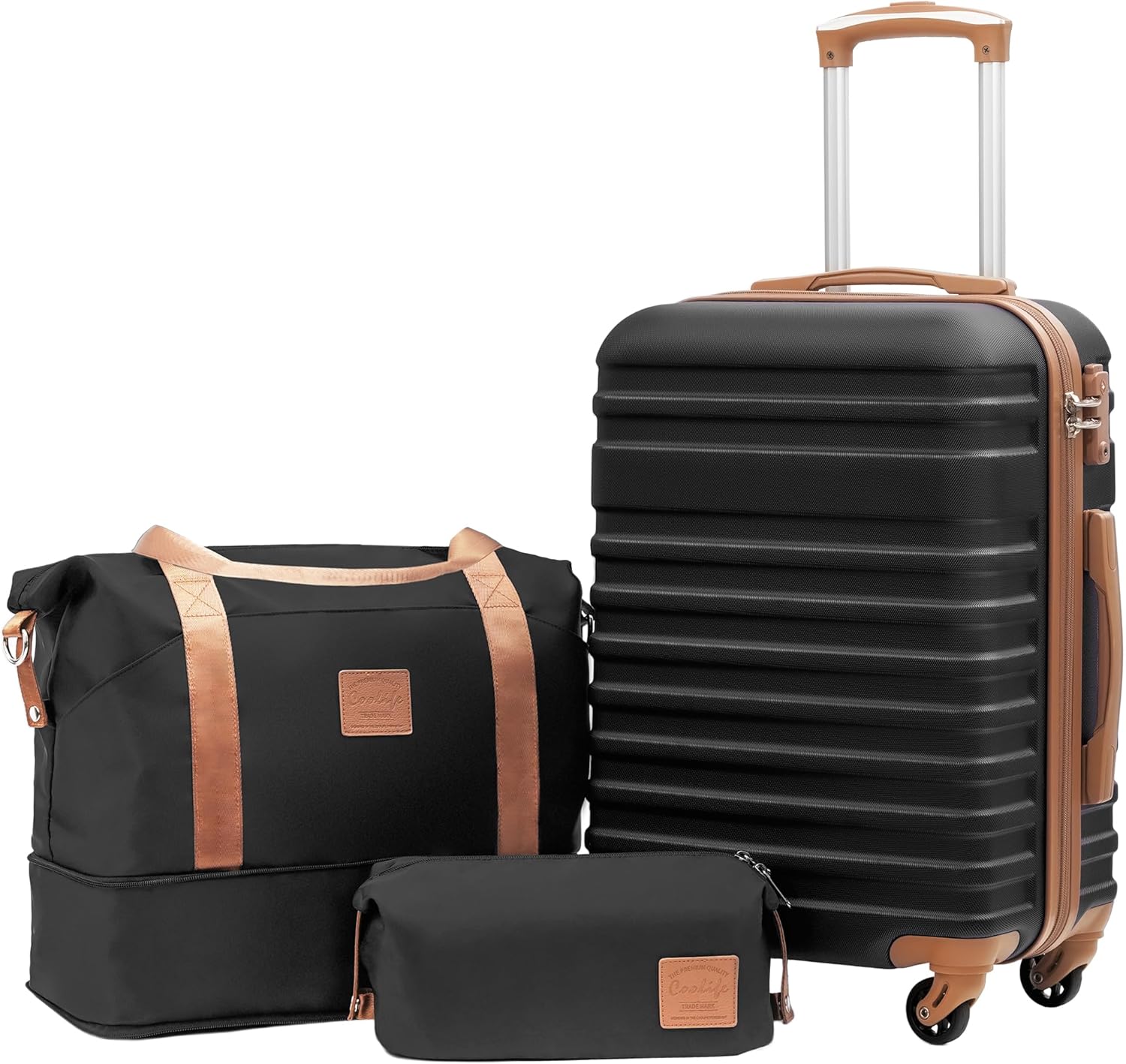Coolife 3 Piece Luggage Set with TSA Lock and Spinner Wheels