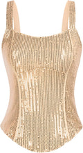 Sequin Tank Tops for Women Bustier Corset Top - Sparkle & Shape GRACE