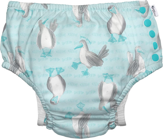 UPF 50 Swim Diaper, Eco-Friendly 3T, Aqua Blue, OEKO-TEX Certified