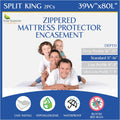Split King Mattress Encasement 39in x 80in (2PCs) - Waterproof