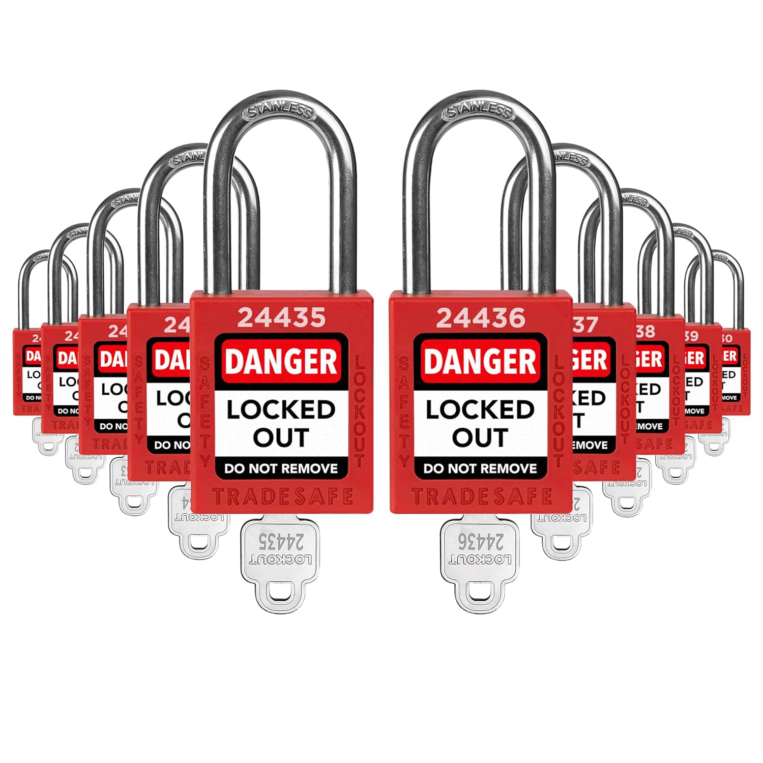 TRADESAFE Lockout Tagout Locks Set - OSHA Compliant Safety Locks