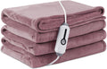 Electric Heated Blanket Twin Size 6284 - Soft Flannel, 4 Heat Levels