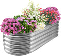 17in Tall Elevated Oval Metal Raised Garden Bed 5x2 ft - Durable