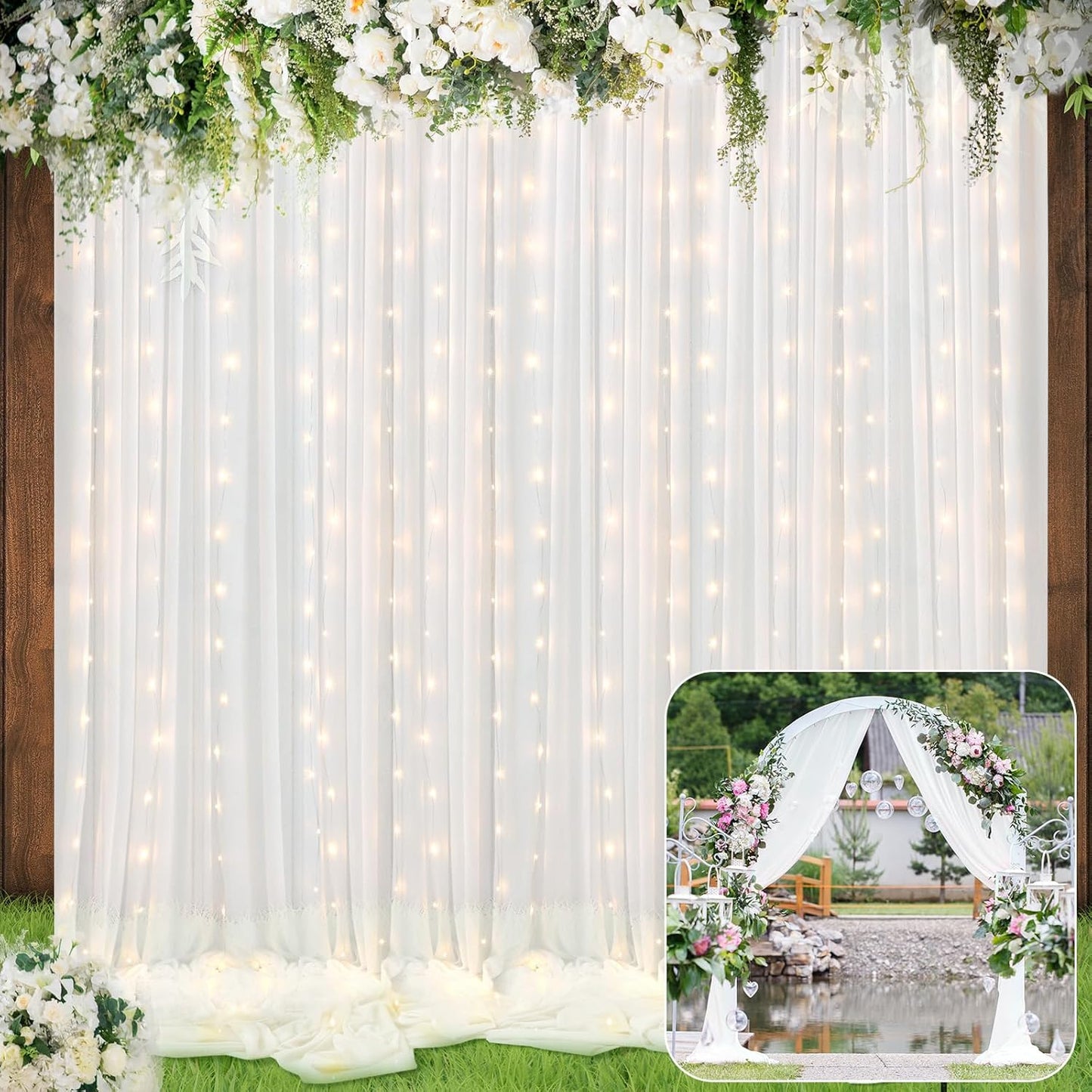 LED White Backdrop Curtains - Party Perfection!