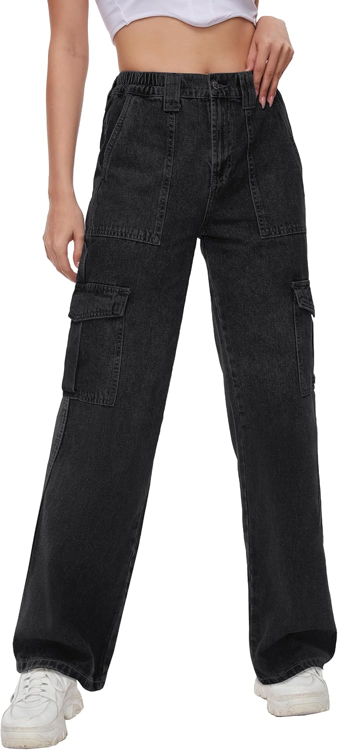 Tapata Women's Cargo Jeans with Multiple Inseam Lengths for Comfort
