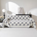 Grey Couch Cover for Dogs Cats Sofa Cover - Thick Checkerboard Fit
