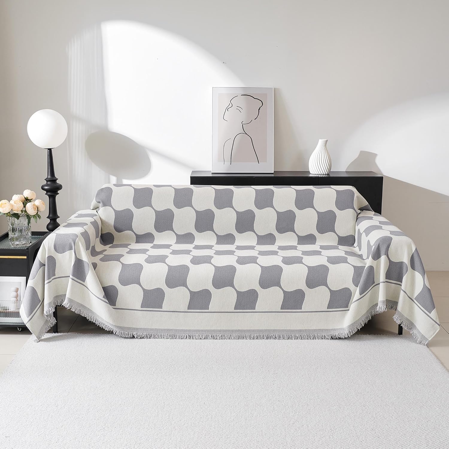 MEETSKY Grey Couch Cover for Pets - Durable & Washable Sofa Protector