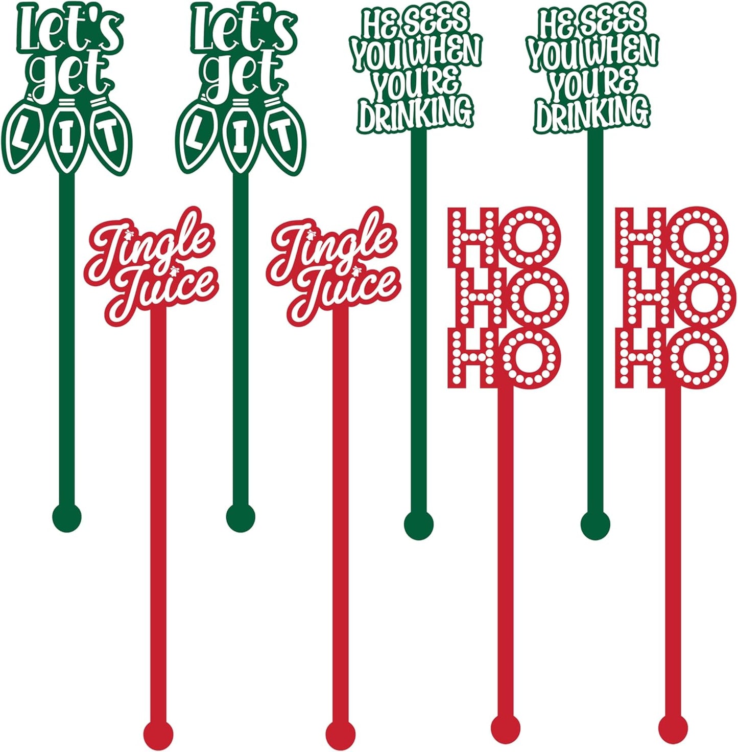 Christmas Cocktail Stirrers - Festive Swizzle Sticks by Royer