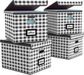 Decorative File Organizer Boxes with Lids - Linen Hanging File Storage