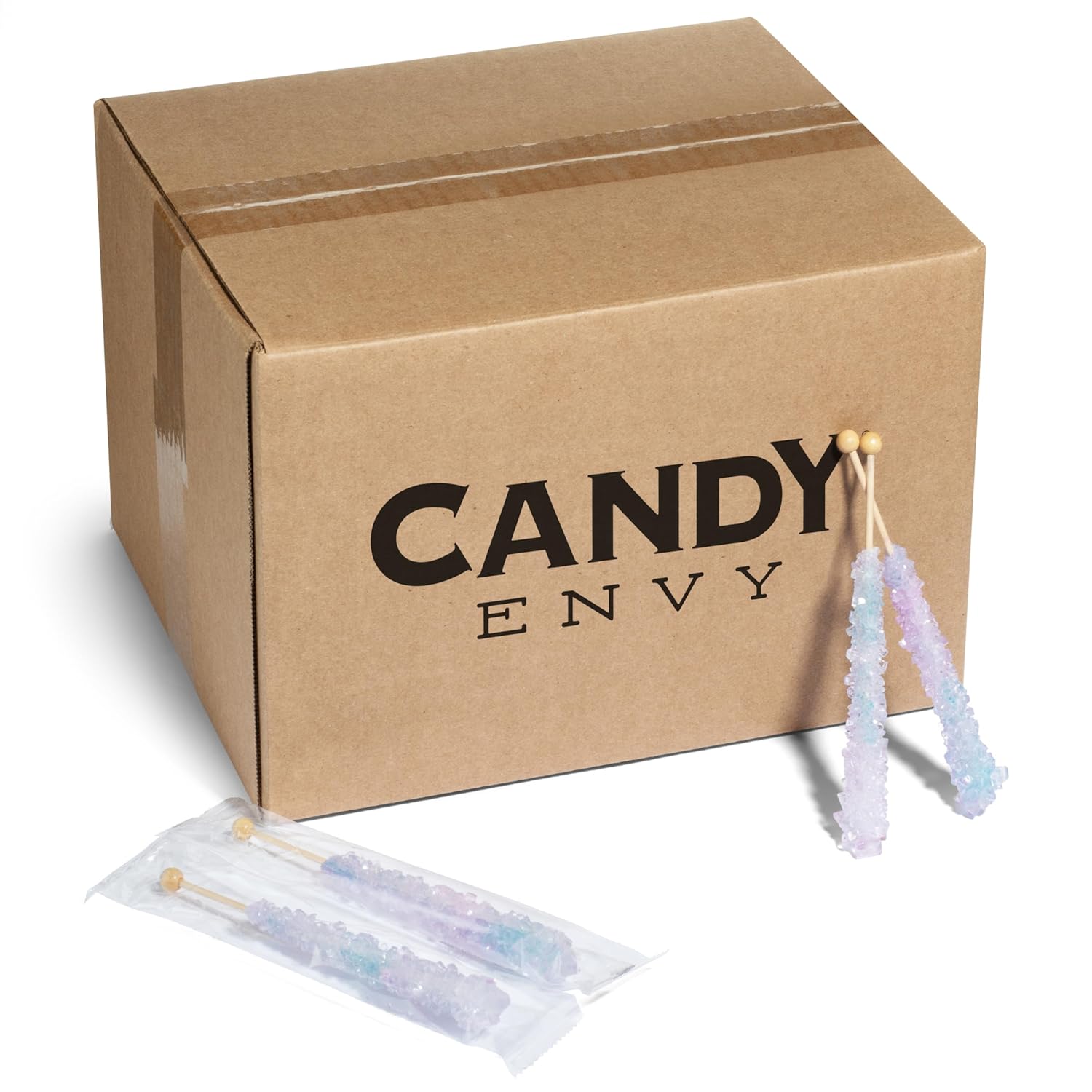 Iridescent Lavender Rock Candy Sugar Sticks for Sweet Treats