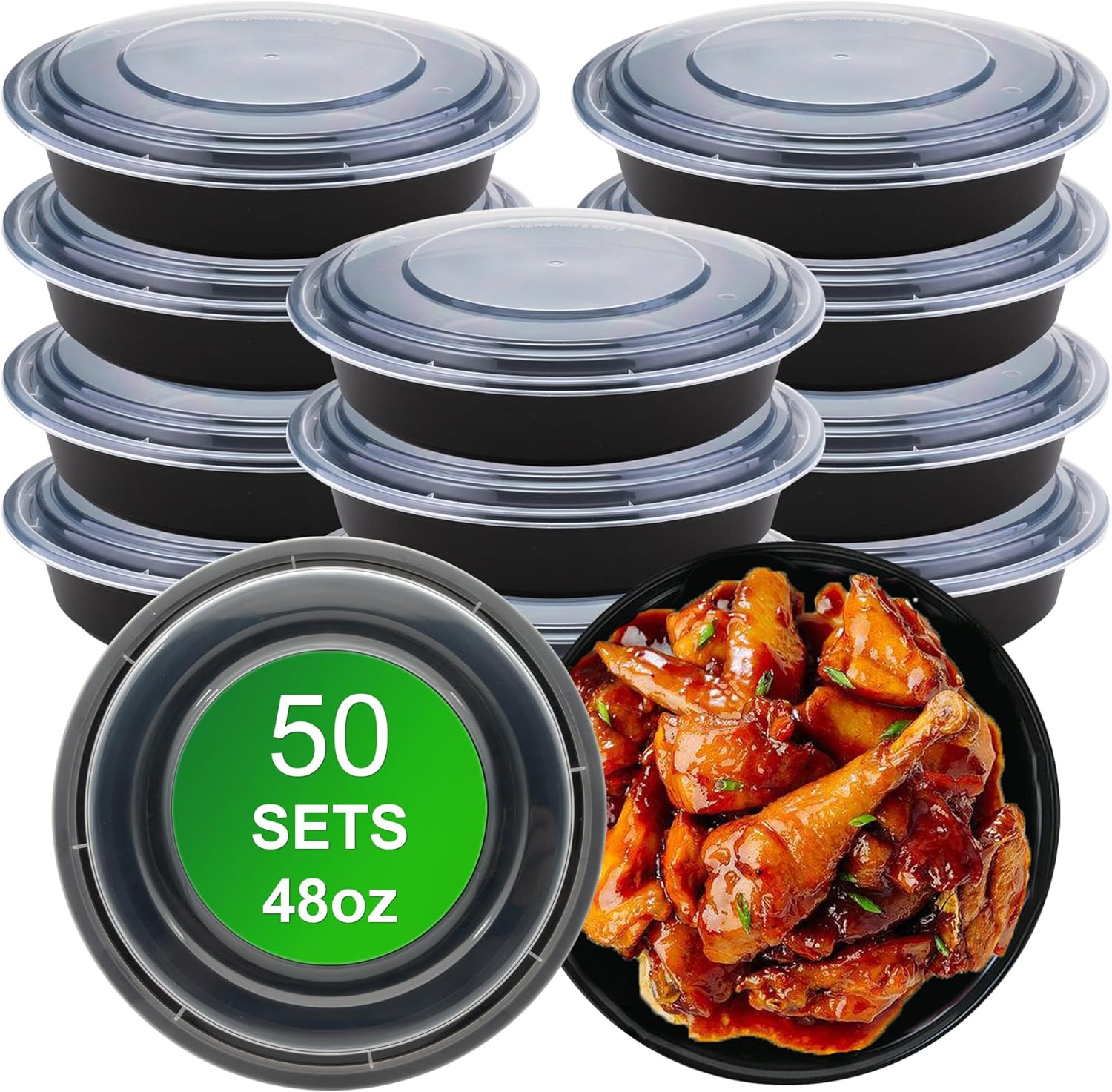 Round Meal Prep Containers with Lids for Convenient Storage