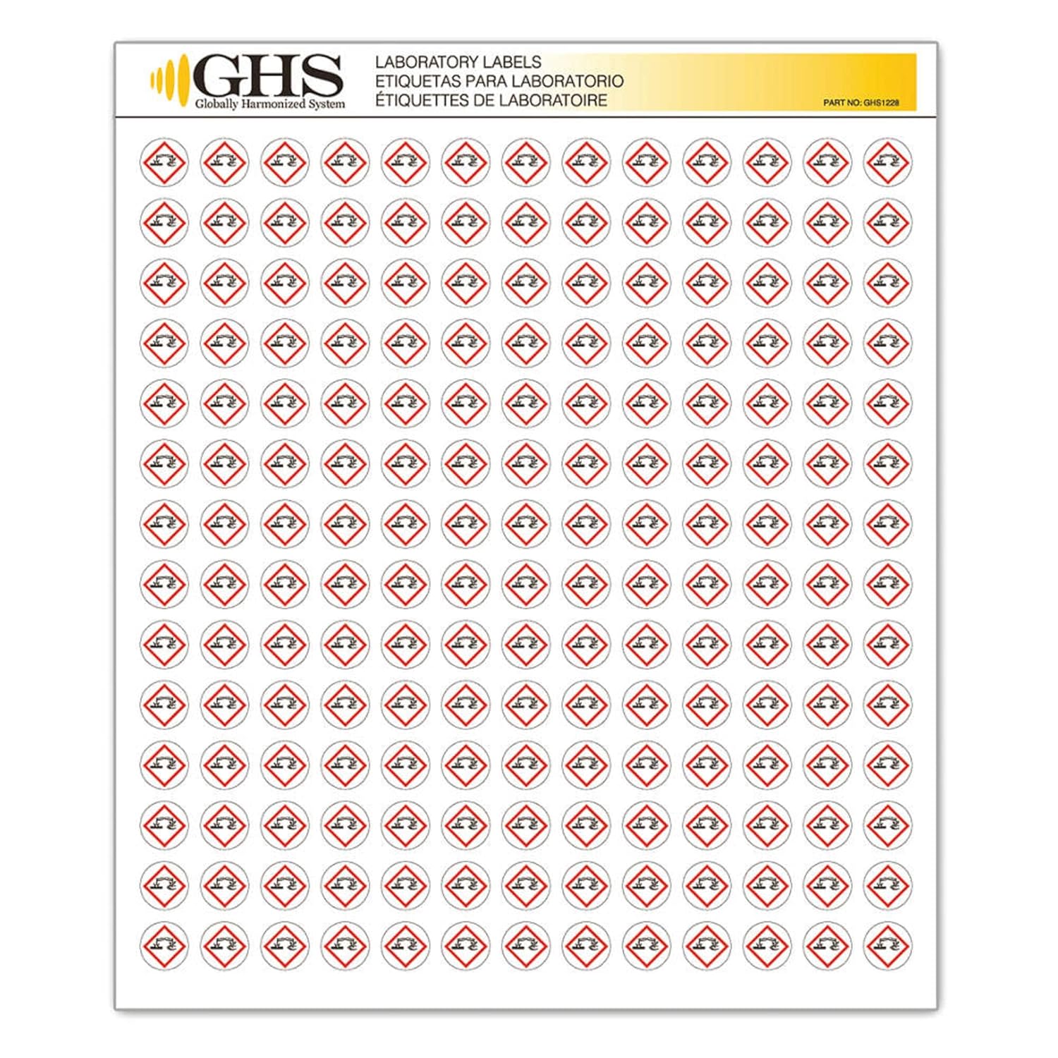 GHS1228 Hazard Class Pictogram Labels for Corrosive Materials