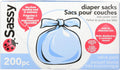 Sassy Baby Disposable Diaper Sacks, 200 Count - Odor Control & Tie-Top